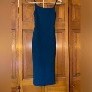 Spaghetti strap dark emerald green dress